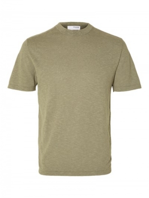 SLHBERG LINEN SS KNIT TEE NOOS 190926 Vetiver