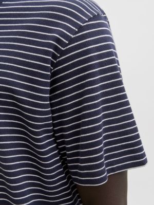 JJEDOVER STRIPED TEE SS CREW NECK S N 175876 Navy Bla